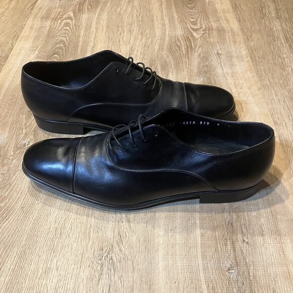 Salvatore Ferragamo Black Leather Gancini Loafers Dress Shoes Men Sz 10 Lace Up main image 7
